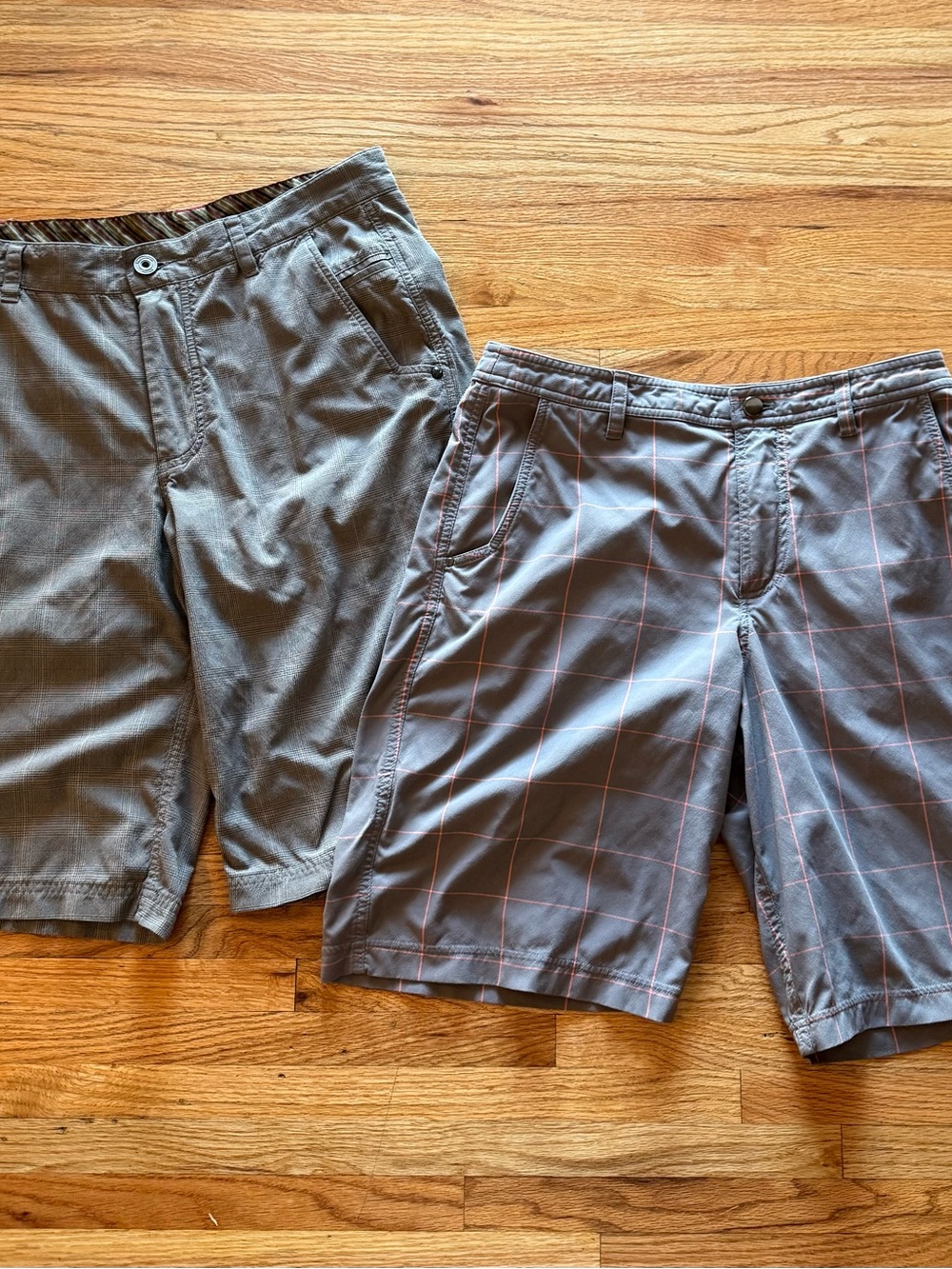 lululemon athletica Set of 2 Gray Plaid Shorts Size 34 Men’s